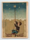 c1890 Soapine Trade Card Boy Climb Star Rope Charlotte Perkins Gilman Feminist S