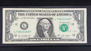 2013 $1 San Francisco "FW" U.S. Banknote FRN Block L/P Fr.# 3001-L P# 537 ~ SP91 - Picture 1 of 2