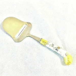 CHEESE SLICER SERVER PORCELAIN HANDLE STAINLESS STEEL BLADE 8.75"L YELLOW BLUE  - Picture 1 of 11