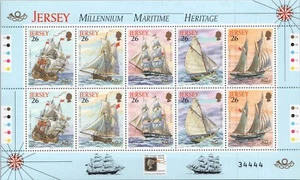 2000 Jersey Millennium Maritime Heritage set of 3 mini sheets of 10 MNH - Picture 1 of 6