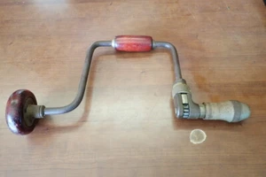 Vintage Millers Falls 12 IN. Rose Handle Ratcheting Bit Brace Works Un Restored - Picture 1 of 12
