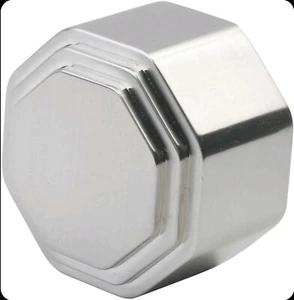 End Caps x2 Handrail Bannister Octagonal Chrome Metal Pair Richard Burbidge - Picture 1 of 2