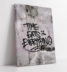 TIME COME TODO GRAFFITI CITA DECORACIÓN DEL HOGAR LIENZO OBRAS DE ARTE DE PARED IMPRESIÓN IMAGEN - Imagen 1 de 2
