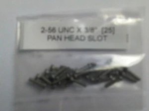 2-56 X 3/8" UNC PAN HEAD SLOT SCREWS   UCS4-06/3  x 25 - Picture 1 of 1