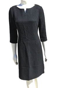 Abito vintage Balenciaga Paris Little nero La Mode foderato in lana testurizzata taglia 40 US10 - Foto 1 di 10