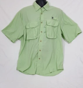Camisa de pesca Reel Legend verde manga corta para hombre talla grande - Imagen 1 de 7