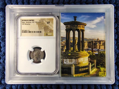 Emperor Septimius Severus 193-211 AD - Roman Empire - Silver AR Denarius NGC VF - Image 1 of 4