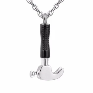 Hammer Urne Einäscherung Asche Halskette Schmuck Anhänger Andenken Schmuck - Bild 1 von 7