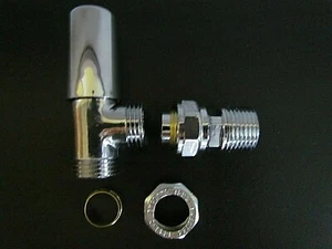 PEGLER TERRIER ALL CHROME 15mm LOCKSHIELD RADIATOR VALVE - Picture 1 of 3