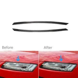 2X Borde de faros delanteros de fibra de carbono cejas párpados para Audi A4 B8 A5 2009-16 - Imagen 1 de 9