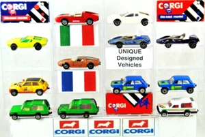 Corgi Juniors Italian ALFA De TOMASO FERRARI & French MATRA RENAULT Mix Lot Cars - Picture 1 of 140