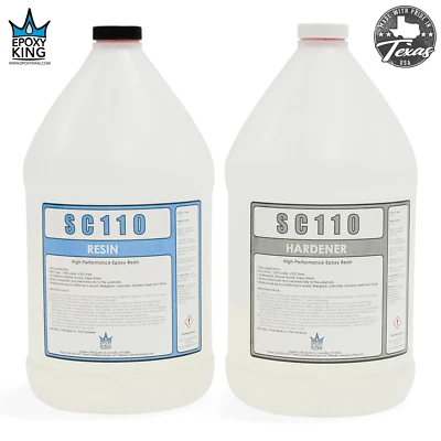 EPOXY KING TABLE TOP EPOXY 1 GALLON KIT * CLEAR * UV RESISTANT * NON-TOXIC * BAR TOP * WOOD