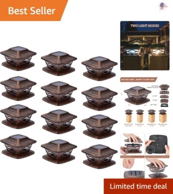 LED Solar Fence Cap Lights - 2 Modes - 12 Pack (3.5x3.5, 4x4, 5x5, 6x6) - Image 1 of 4