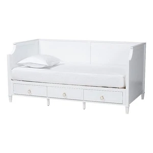 Bowery Hill Modern White Finished Wood Twin Size 3-Drawer Daybed - Picture 1 of 13