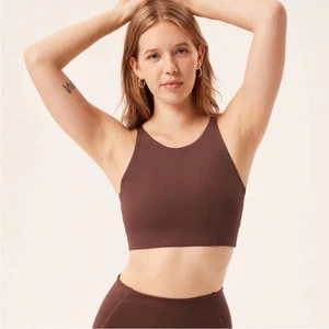 Neu mit Etikett Girlfriend Collective Damen braun Topanga Neckholder Sport BH Größe Large - Bild 1 von 3