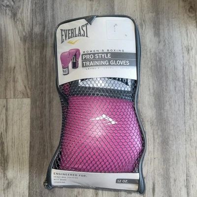 Pro Style Pink Boxing Training Gloves Everlast 12oz Women New In Bag - Image 1 of 4