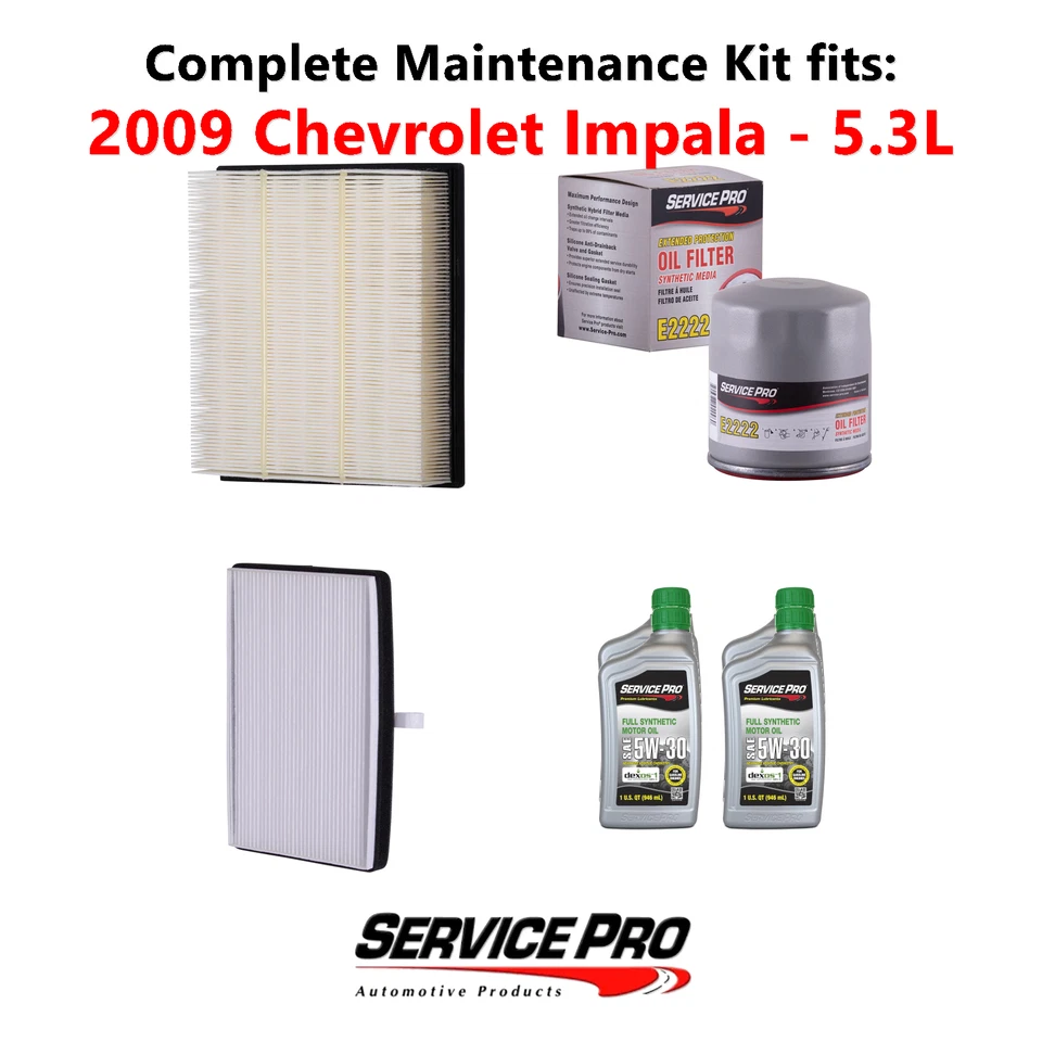 2009 Chevrolet Impala 5.3L Complete Oil, Air & Cabin Filter Kit (5W-30) - Image 1 of 4