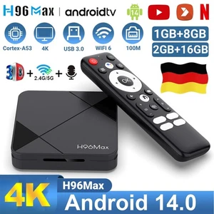 Android 14 Smart TV BOX WIFI6 8G 16GB 2.4G/5G Red Media Player Quad Core - Imagen 1 de 30