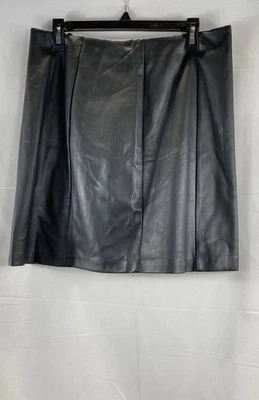 Minifalda plisada de cuero sintético negra Loft nueva con etiquetas para mujer talla 8 Foto 1 de 4