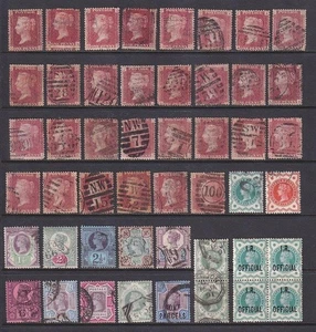 Estampillas grabadas e impresas en superficie de línea GB QV x 46. - Imagen 1 de 5