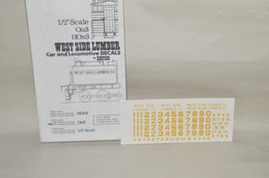 On3 Scale Russ Simpson Decals West Side Lumber Shay Heisler Dampflok - Bild 1 von 1