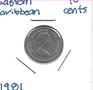 Ostkaribik 10 Cent 1987 Elizabeth II Kupfer-Nickel Münze - Bild 1 von 2