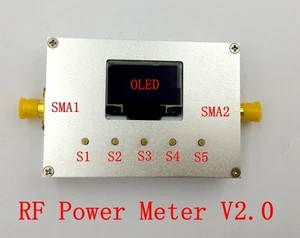 100KHZ-10GHZ RF Power Meter V2.0 + OLED + PC Sofware + 500mAh   + CNC Case *le - Bild 1 von 3