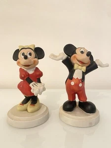 Disney Mickey & Minnie Mouse Ceramic Figures Porcelain Made In Mexico 7inch - Picture 1 of 13