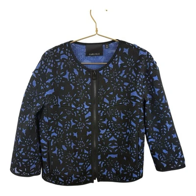 Carlisle Black Blue Eyelet Jacket Workwear Size 6 / M - Image 1 of 4