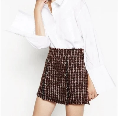 Falda de tweed negra para mujer Zara nueva sin etiquetas talla XS Foto 1 de 4