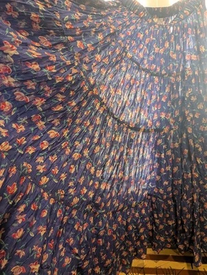 EUC Sarah Arizona Tiered Crinkle Flare 100% Cotton Floral Skirt Size Small - Image 1 of 4