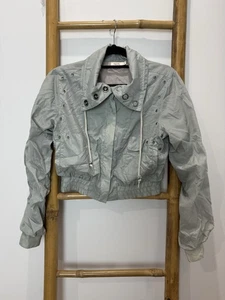 Tigerlily Womens Cropped Jacket Size S Pale Blue Puffy Sleeves - Bild 1 von 7