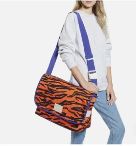 Herschel Supply Co Grade Messenger bag Fuzzy tiger stripe NWT orange purple - Picture 1 of 9