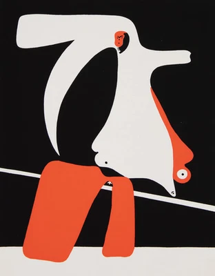 Joan Miro: L'Balance-Akt Surrealistisch - Siebdruck - Bild 1 von 4