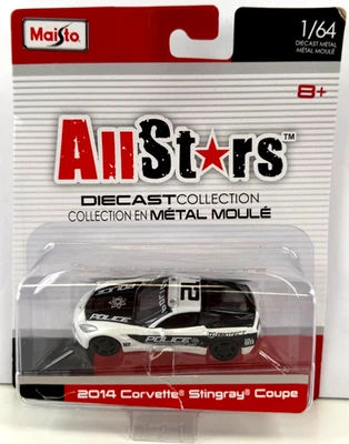 Maisto All Stars 2014 Corvette Stingray Coupe Police Diecast 1:64 Series 14 Novo - Imagem 1 de 4