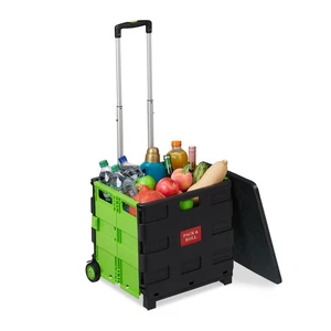 Einkaufstrolley Einkaufswagen Klapptrolley Faltbox mit Rollen Transportkiste - Bild 1 von 56