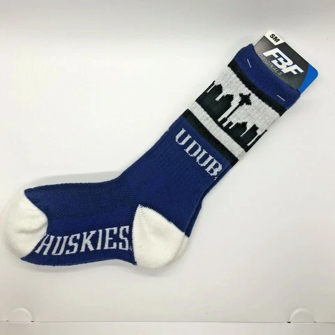 FBF Originals Washington Huskies Socks Small Size 1-5 Licensed Collegiate NWT Cover