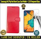 Samsung Galaxy A42 5G Flip Book Case Cover Card Wallet - RED + Screen Protector