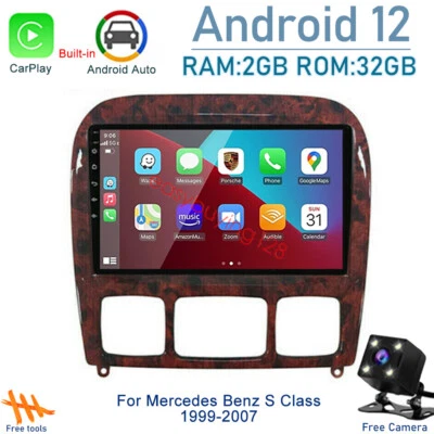 For Mercedes Benz S Class Radio Apple CarPlay Android 13 Car Stereo GPS BT — 第 1/4 张图片