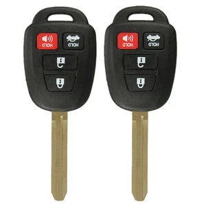 2Pcs For Toyota Camry Corolla Avalon Venza 4 Buttons Smart Remote Key Shell Fob - Picture 1 of 5