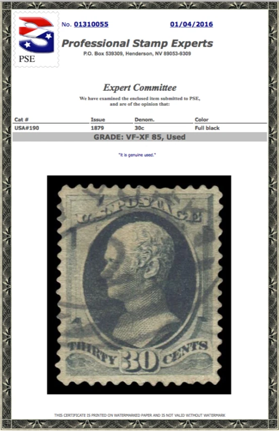 #190 Used PSE Graded 85, PSE Cert # 01310055 - Image 1 of 1
