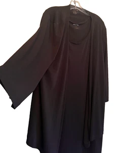 White Stage Women's Black Draped Dress and Cardigan Set XL (16-18) - Picture 1 of 9