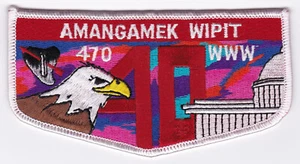 ORDER OF THE ARROW FLAP - AMANGAMEK WIPIT - LODGE #470 - S17B - LODGE 40TH ANNIV - Picture 1 of 1