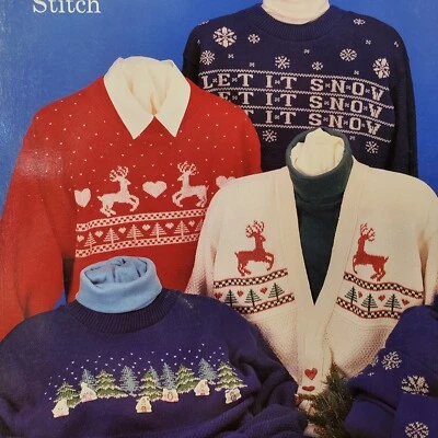 Sue Hillis Winter Wonderland Christmas Sweater Duplicate Cross Stitch DS 114 Vtg - Image 1 of 4