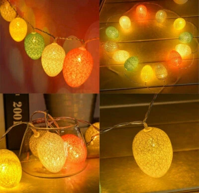 20Pc 10Ft Easter Decorate Remote Light Patio Egg Ball String Light Bulb 8 mode - Image 1 of 4