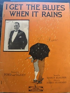 C 1928 Blues sheet music with FORD AND GLENN Cover Mention - Picture 1 of 2