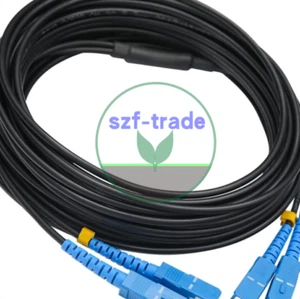 Black Armored Fiber Cable SC-SC UPC SM 9/125 Duplex Fiber Optic Patch Cord 20M - Afbeelding 1 van 1