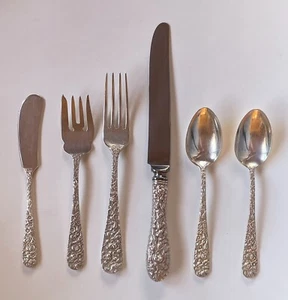 Stieff Rose Repousse Sterling 6-pc place settings | 2 available - Picture 1 of 2