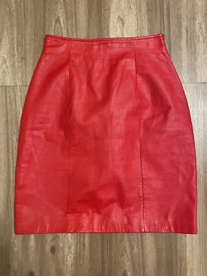 Falda de cuero roja vintage Wilson’s Foto 1 de 4