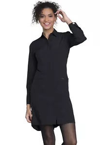 Black Cherokee Scrubs Infinity 40" Lab Coat 1401A BAPS Antimicrobial - Picture 1 of 5
